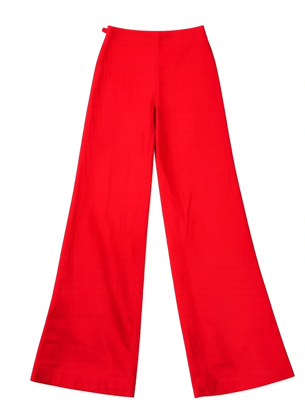 H&M 100 % Linen Bright Red Zip-Detail Pants
